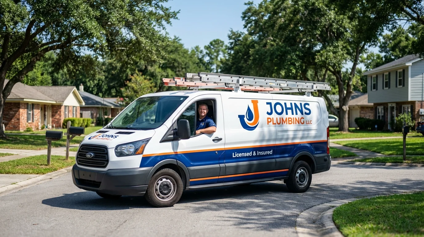 Johns Plumbing LLC service van in Las Cruces, NM
