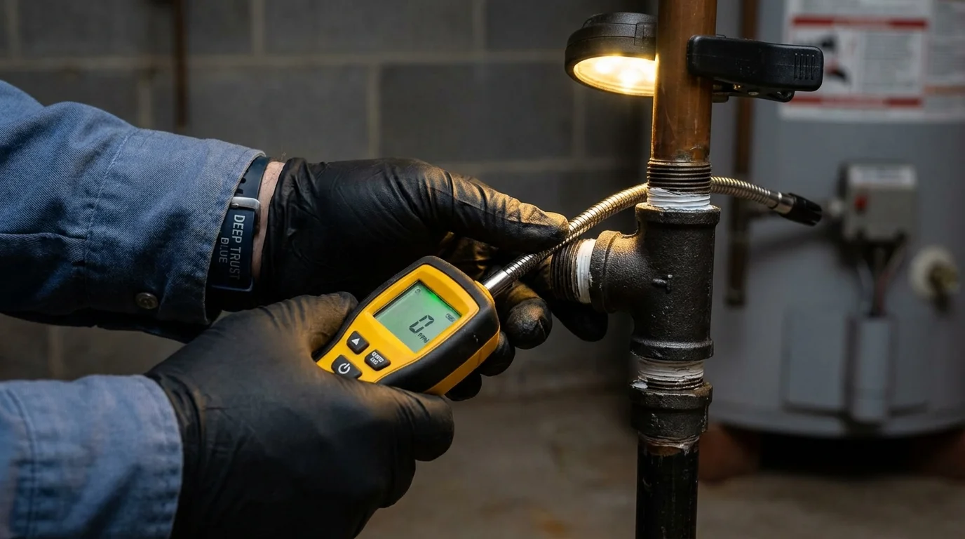 Gas leak detection with electronic sniffer by Johns Plumbing LLC in Las Cruces